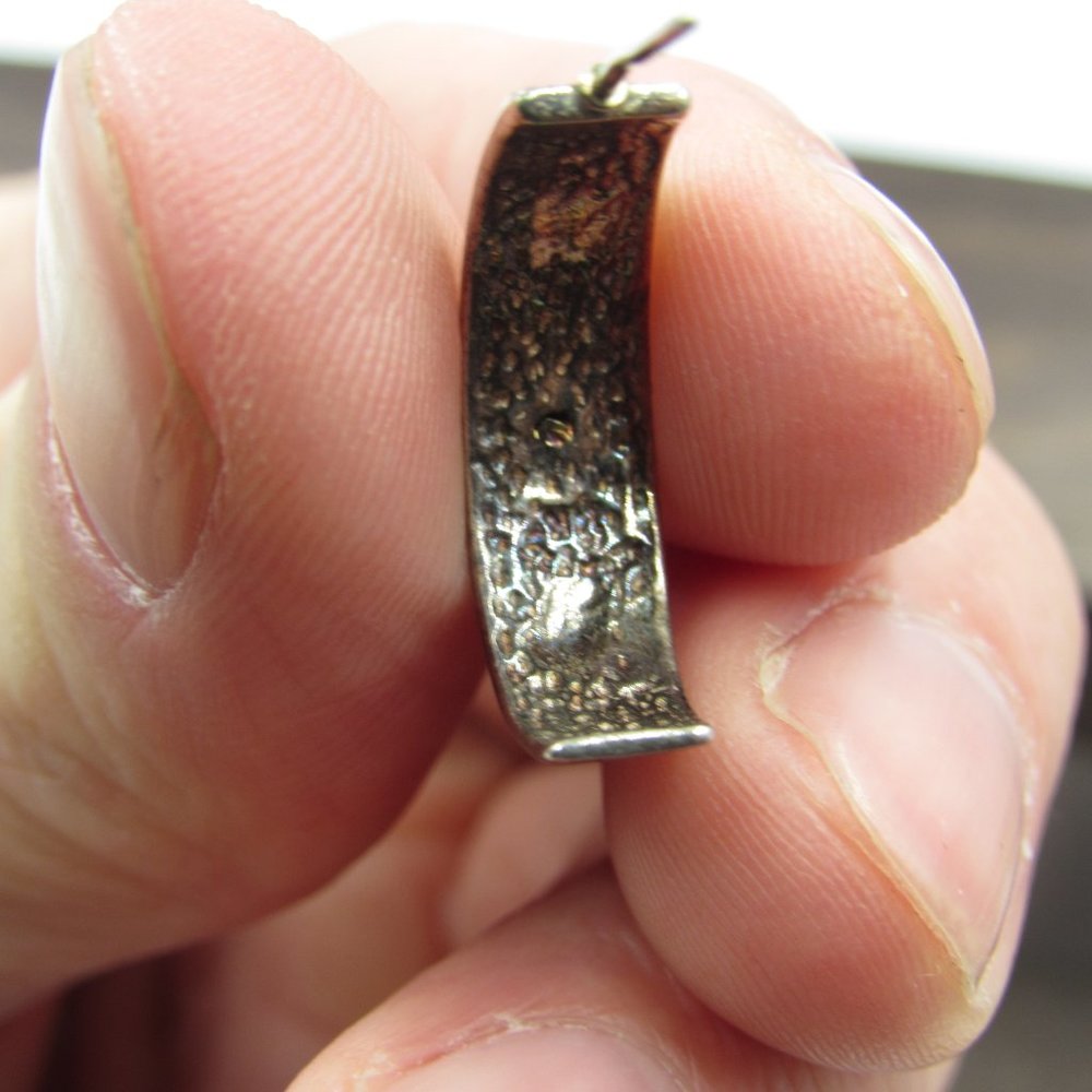 Sterling Silver Rustic Odd Dangle Earrings Vintage - image 3